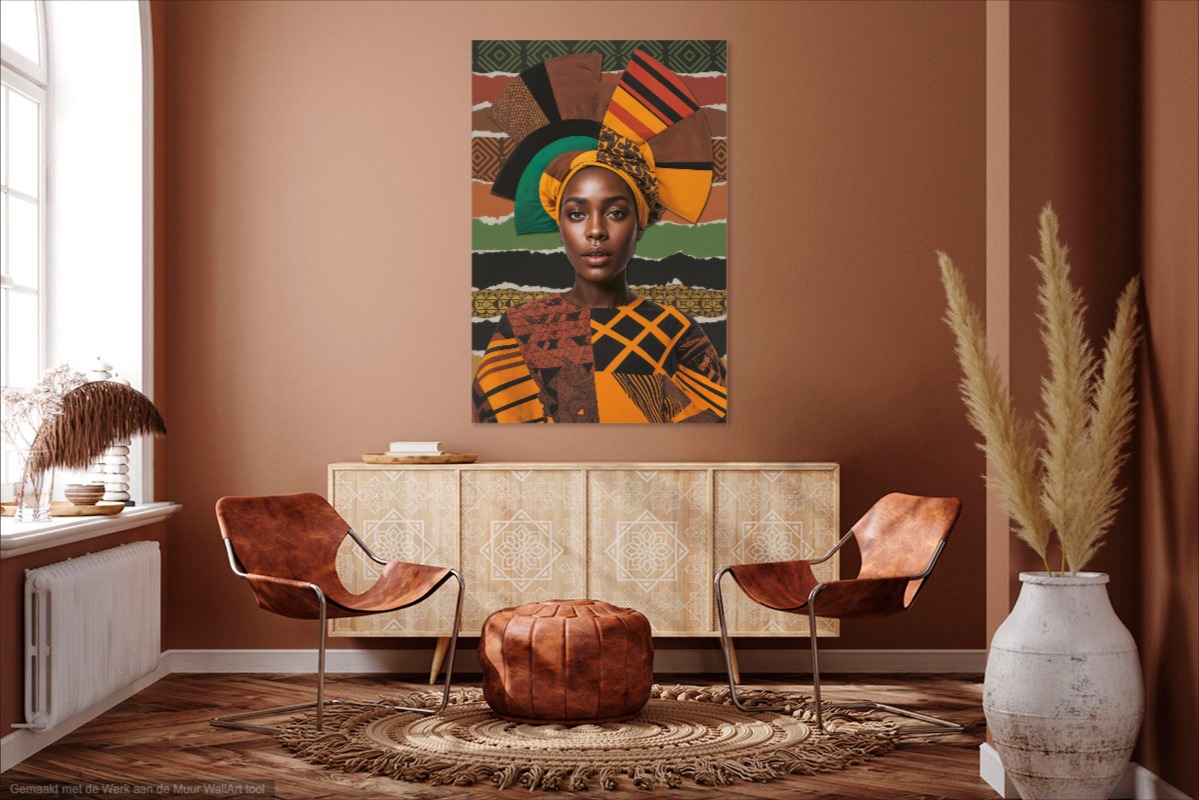 African Beauty in Tangerine Twist Colors