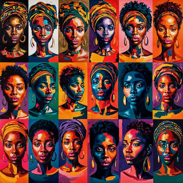 Afrikaanse Schoonheid in Pop Art