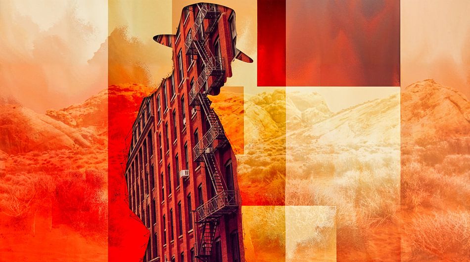 Silhouet van een Stadscowboy