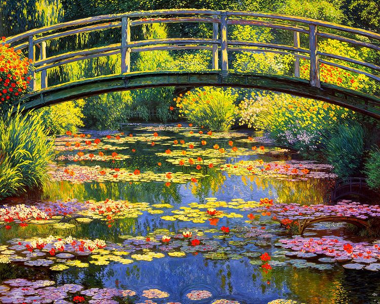 Japanse Brug in Bloei – Een Ode aan Monet