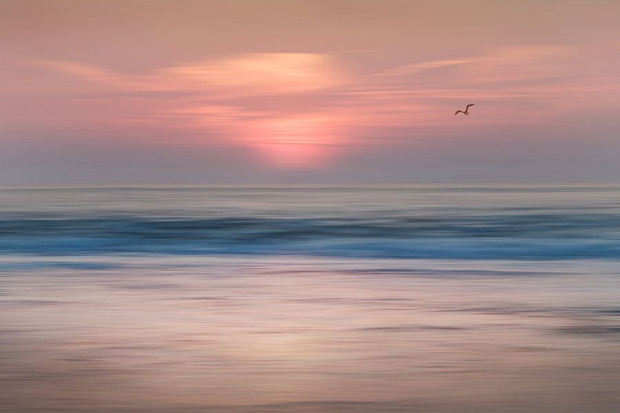 Abstracte zonsondergang Scheveningen