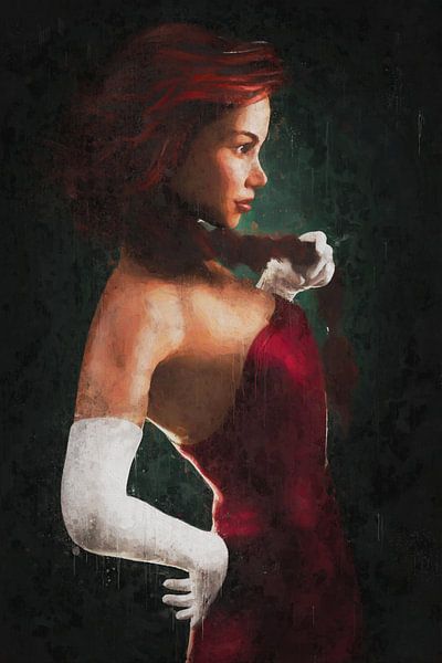 Rood Geschilderd Portret