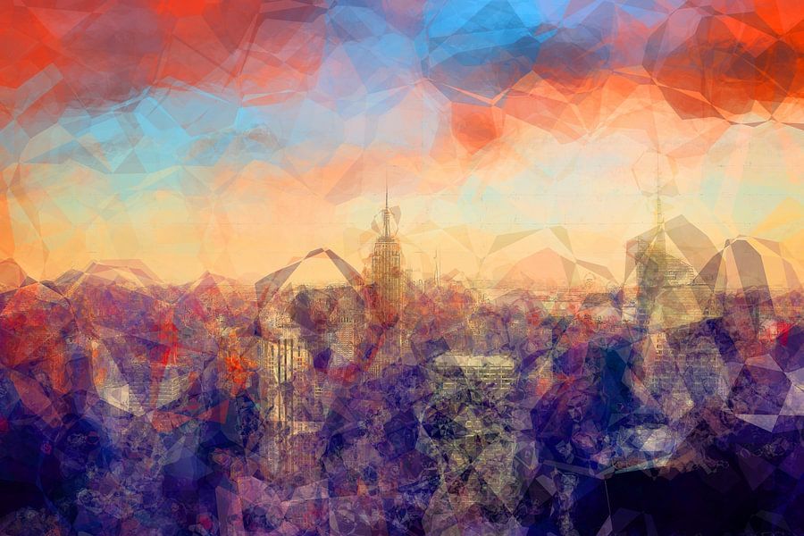 Abstracte Skyline New York Polygons