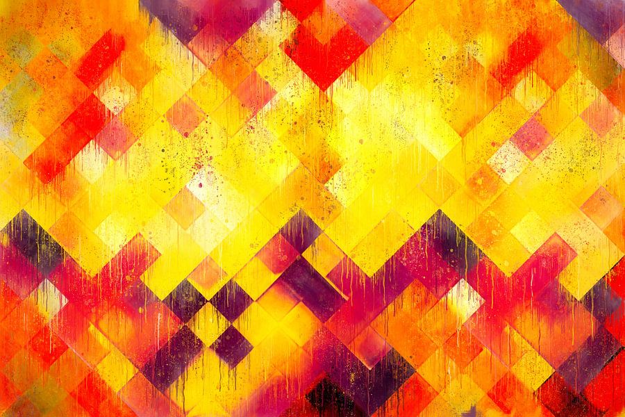 Geschilderde tegels met diepte