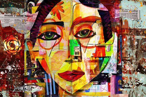Modern mixed media portret
