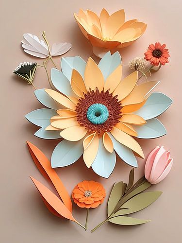 Papieren Bloemen Stilleven II