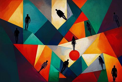 Silhouetten in Abstracte Samenleving
