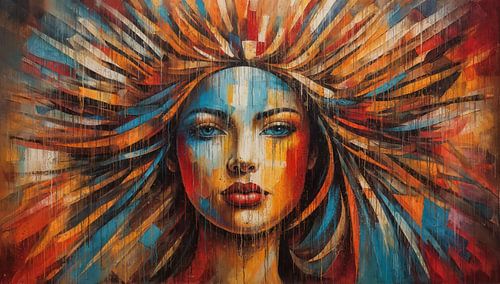 Stralende Schoonheid een digitaal geschilderd portret