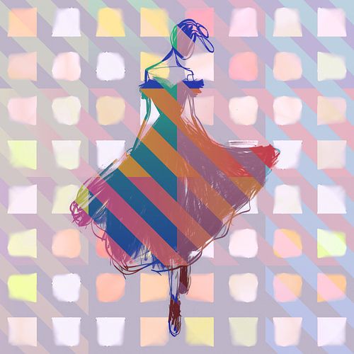 Abstracte Elegantie: Dansende Silhouet