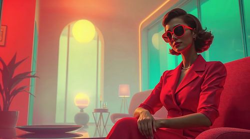 Olafique: Rode Elegantie in Halftone