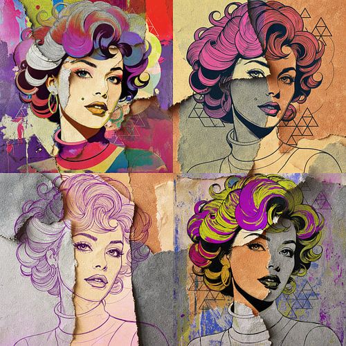 Warhol Stijl Pop Art Portret in Verval