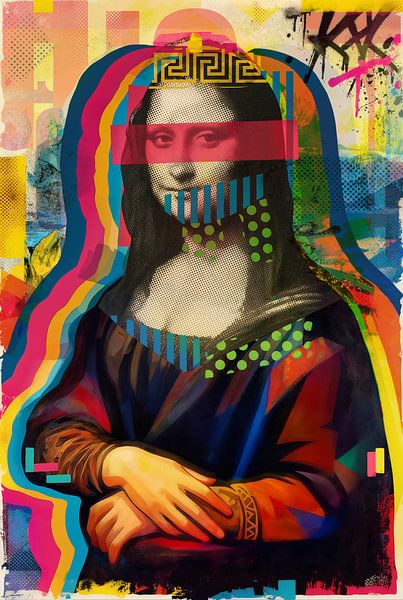 Pop Art Mona Lisa Portret – Moderne Klassieker in Kleur