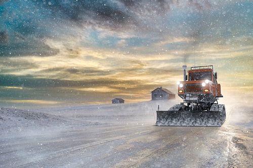 Flatruet in de sneeuw