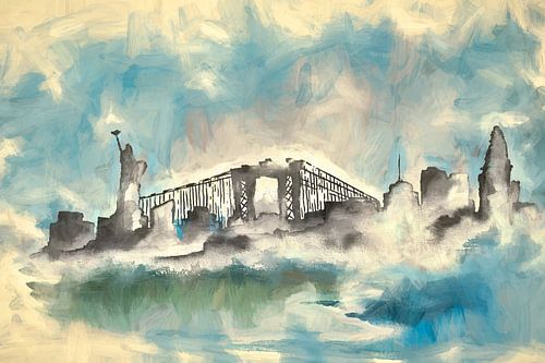 Geschilderde Skyline New York